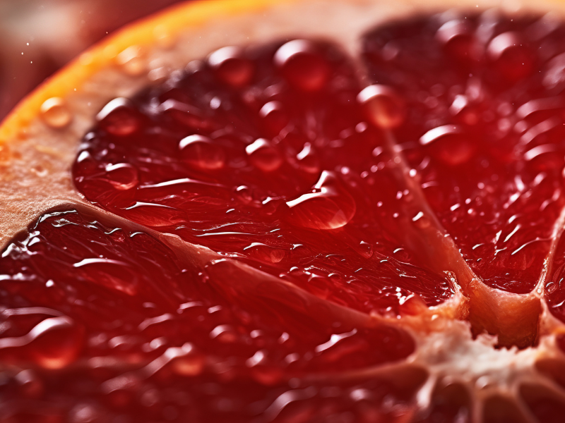 Life Extension Europe: closeup of moro orange fruit, red coloured juicy fruit fibres. 